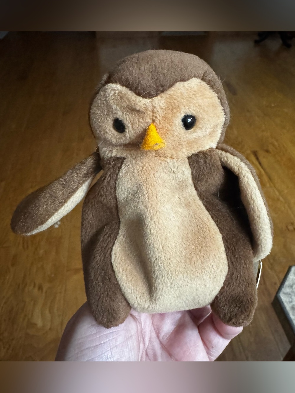 Vintage 1995 Ty Beanie Baby Hoot The Owl Retired Plush Toy